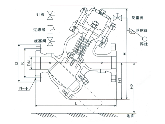 YQ98005活塞式電(diàn)動浮(fú)球閥(圖1)